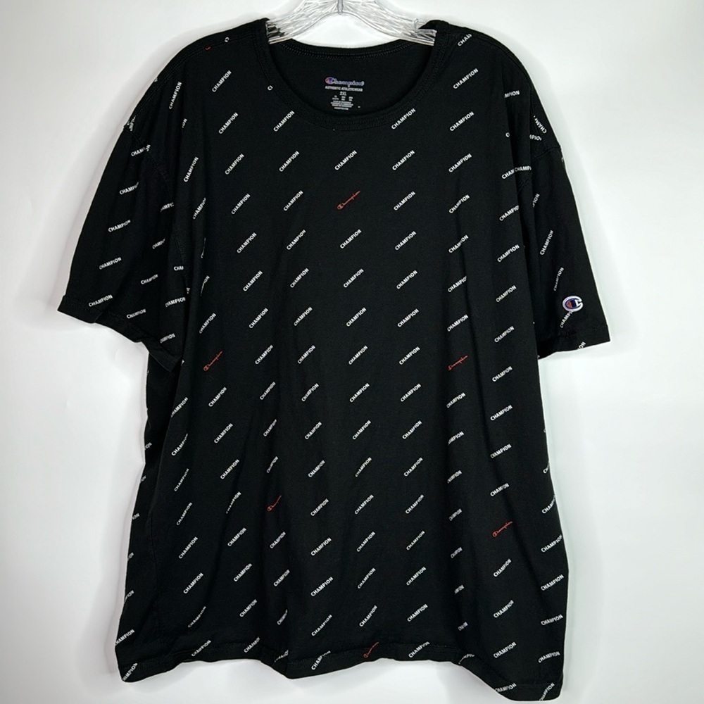 Champion Black All Over Print Tshirt Size 2XL